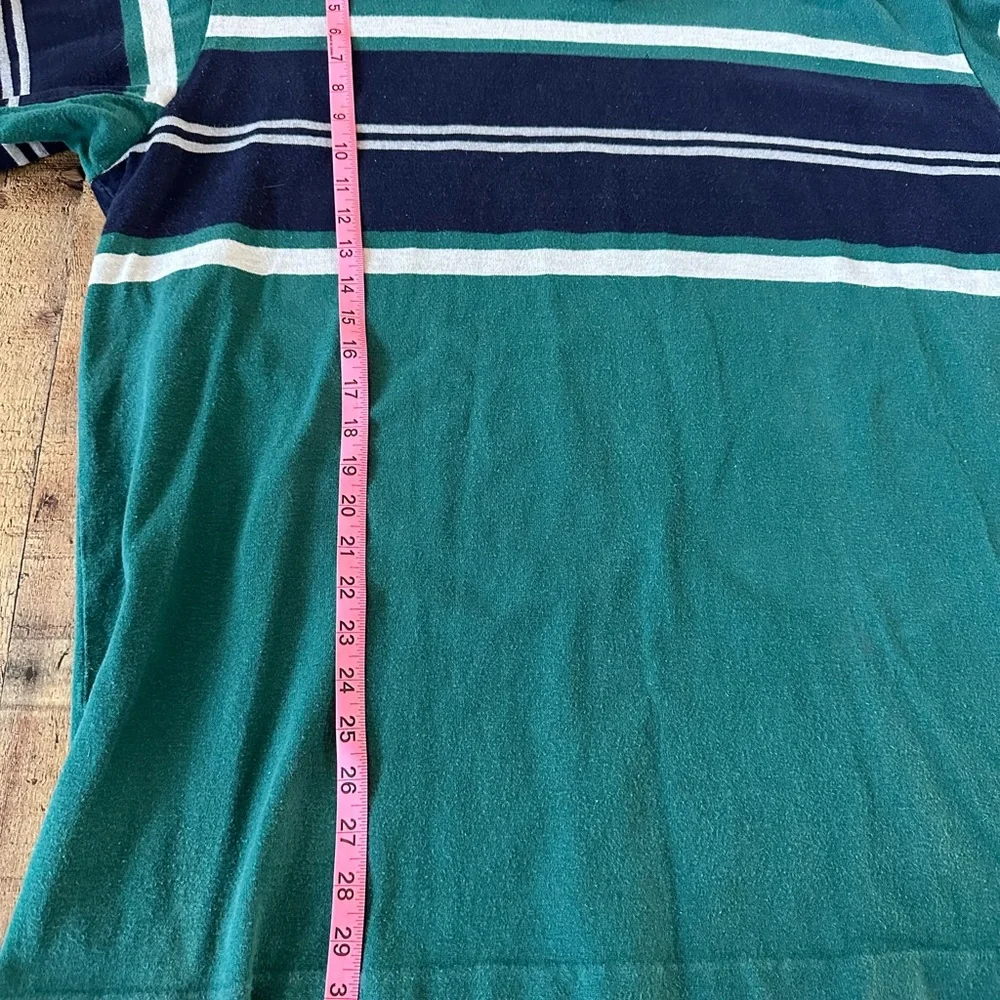 Vintage 90’s USA L.L. Bean Men's Teal and Navy Crewneck Sweater